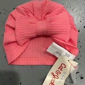 NWT Cat & Jack Pink Baby Hat with Bow